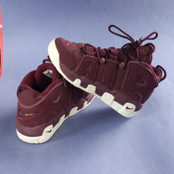 Nike Air More Uptempo Burgundy Athletic Shoes "Night Maroon" - Picture 6 of 13
